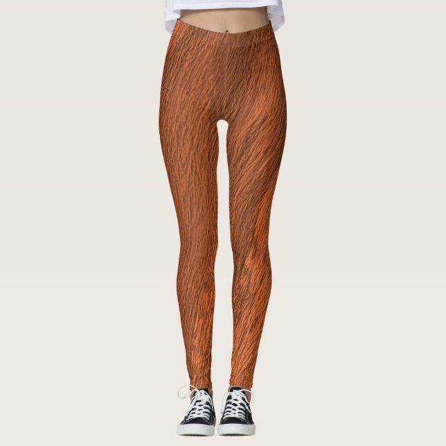 Bränd Sienna (rödbrun) abstrakt mönster Leggings (Framsida)