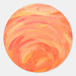 Brand Sjö Orange Swirl Runt Klistermärke