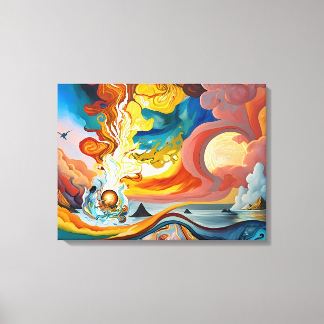 Brand Slå Vatten bit Canvastryck (Framsida)