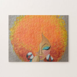 Brand, svart kvinna, Orange Hair Pussel