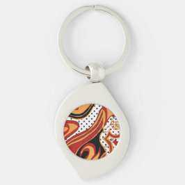 Brand Swirl Silverfärgad Nyckelring