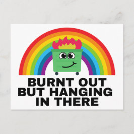 Bränd ut men hängande i etiketter vykort