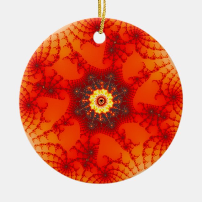 Brand Webben - Fractal Art Julgransprydnad Keramik (Framsidan)