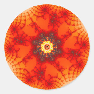 Brand Webben - Fractal Art Runt Klistermärke