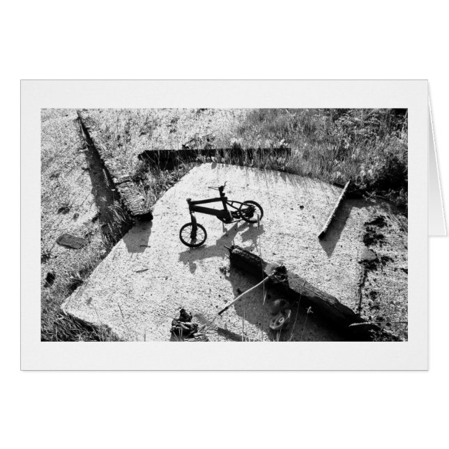 Brända cykelkvarvarande hälsningskort (Framsidan Horizontal)