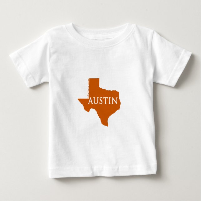 Brända orange Austin Texas Tee Shirt (Framsida)