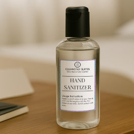 Brandable Hospitality Guest Hand Sanitizer Label Mat Etikett
