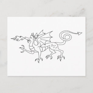Brandandning Dragon Illustration Vykort