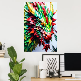 Brandandning, röd, grönt och gult poster