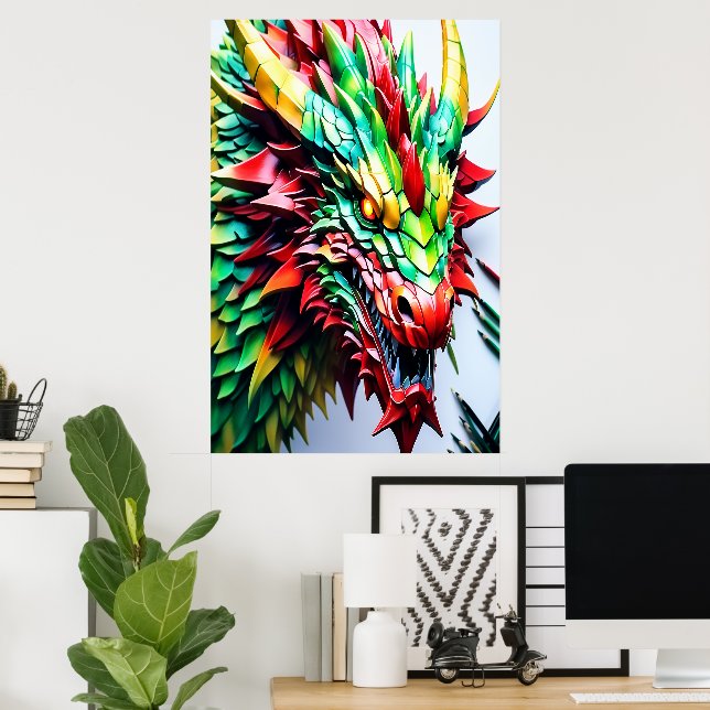 Brandandning, röd, grönt och gult  poster (Hemmakontoret)