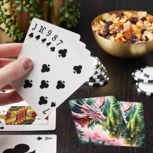 Brandandningsdrakar med vibrerande rosa casinokort