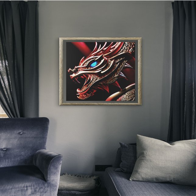 Brandandningsfjädrar, röd och guld canvastryck (Skapare uppladdad)