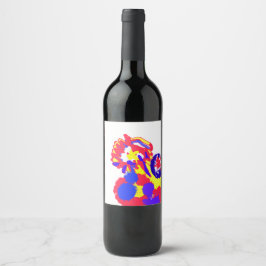 Brandarbete 4:e july vinflaska etikett