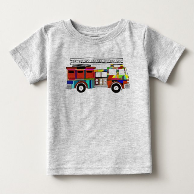 Brandbekämpare i akutet fordon t shirt (Framsida)