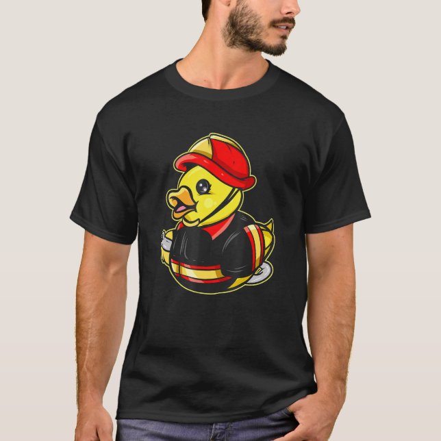 Brandbekämpningsavdelningen i Anka i Rubber Anka T Shirt (Framsida)