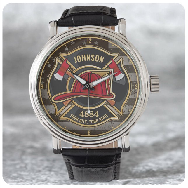 Brandbekämpningsavdelningen NAMN Brandman Fire Dep Armbandsur (Skapare uppladdad)