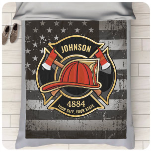 Brandbekämpningsavdelningen NAMN Brandman Fire Dep Fleecefilt