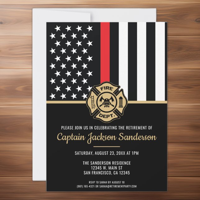 Brandbekämpningsavdelningen Pension Fireman Inbjudningar (Firefighter Fire Department Retirement Fireman Invitation)