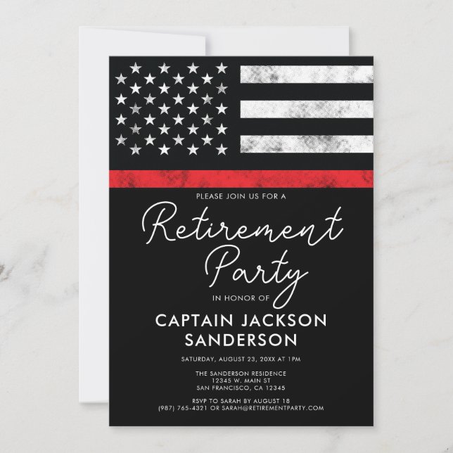 Brandbekämpningsavdelningen Pension Party Inbjudningar (Framsida)