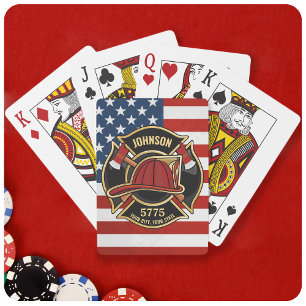 Brandbekämpningsavdelningen Rädding USA flagga Anp Casinokort