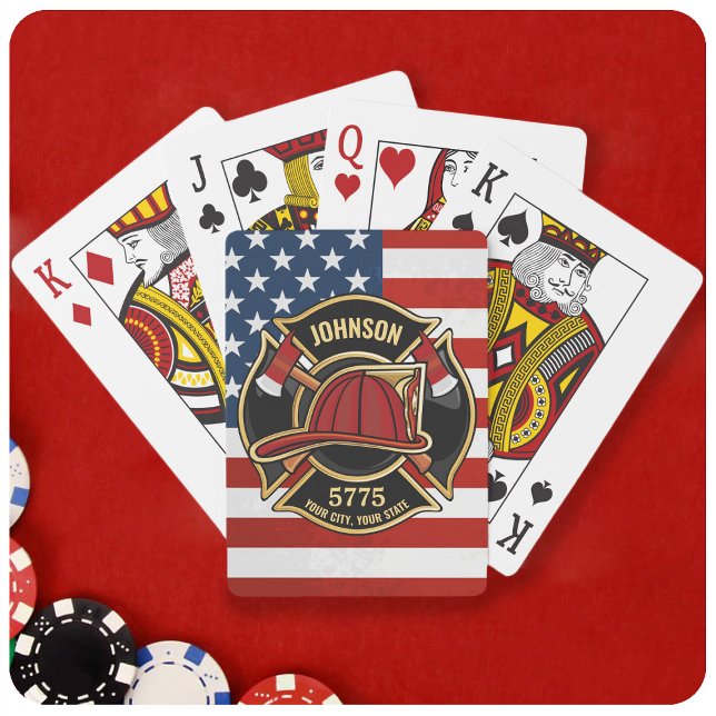 Brandbekämpningsavdelningen Rädding USA flagga Anp Casinokort (Skapare uppladdad)