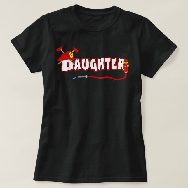 Brandbekämpningsdotter Mamma Pappa brandavdelning  T Shirt (Design framsida)