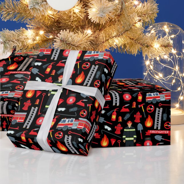 Brandbekämpningsutrustning Lastbilsstege Yxor Möns Presentpapper (Helgdagar)