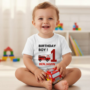 Brandbil 1-års födelsedagsfest t shirt