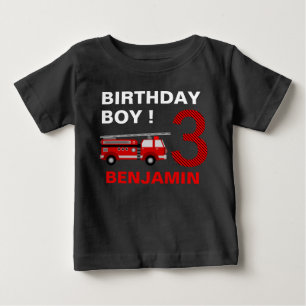 Brandbil 3-års födelsedagsfest t shirt