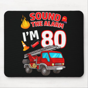 Brandbil 80-årsfirande brandman brandman 80 år musmatta