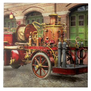 Brandbil - En elektrisk pumpbil 1907 Kakelplatta