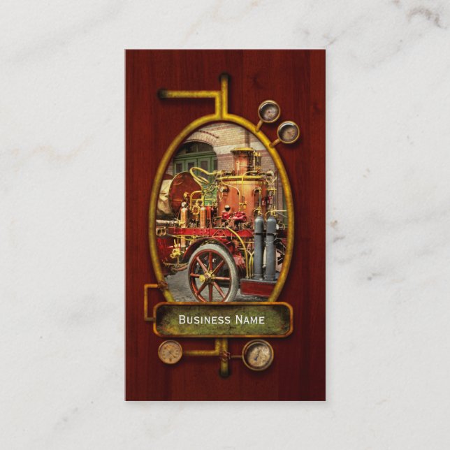 Brandbil - En elektrisk pumpbil 1907 Visitkort (Framsida)