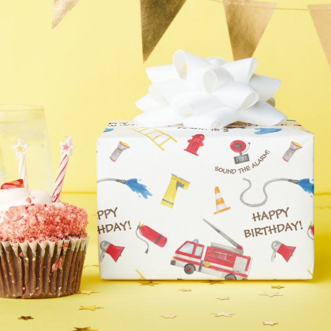 Brandbil för eldbil i Lastbil Presentpapper (Födelsedagsfest)