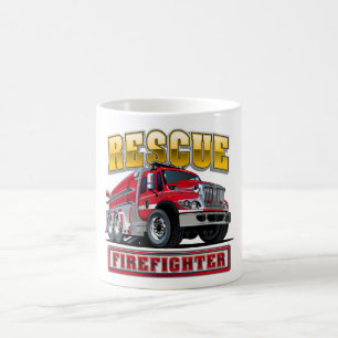 Brandbil för tecknad kaffemugg