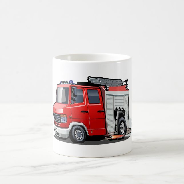 Brandbil för tecknad kaffemugg (Center)