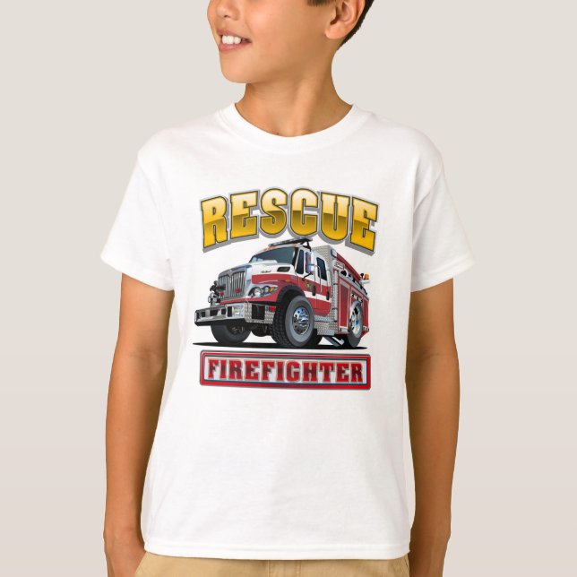 Brandbil för tecknad t shirt (Framsida)