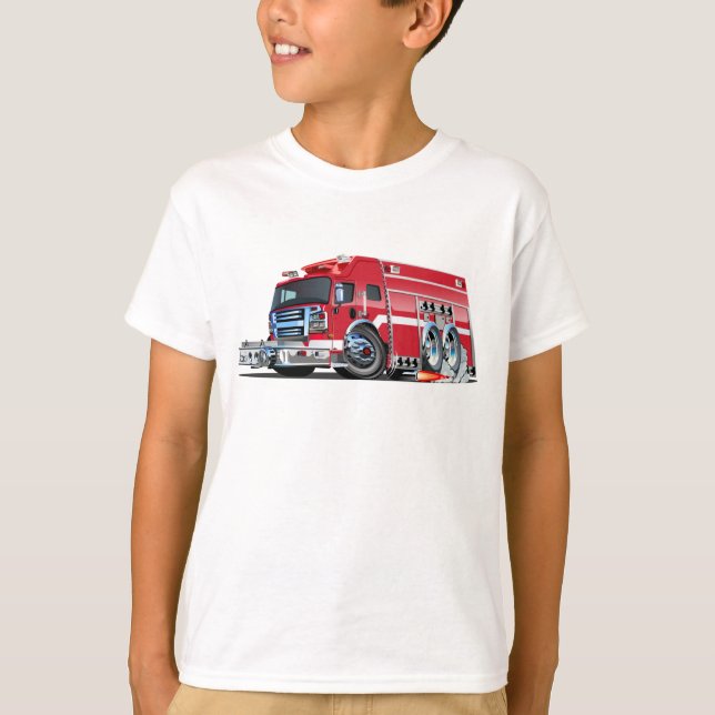 Brandbil för tecknad t shirt (Framsida)