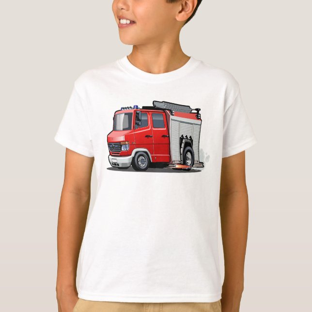 Brandbil för tecknad t shirt (Framsida)
