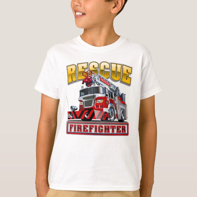 Brandbil för tecknad t shirt (Framsida)