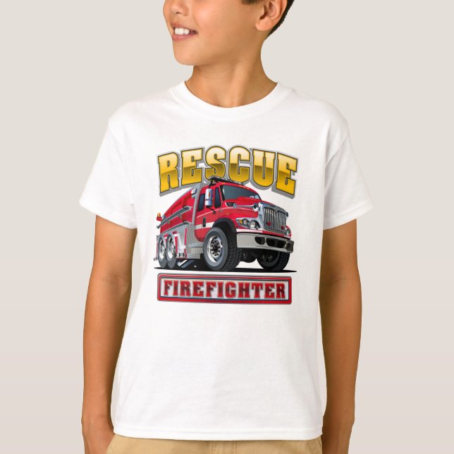 Brandbil för tecknad t shirt (Framsida)