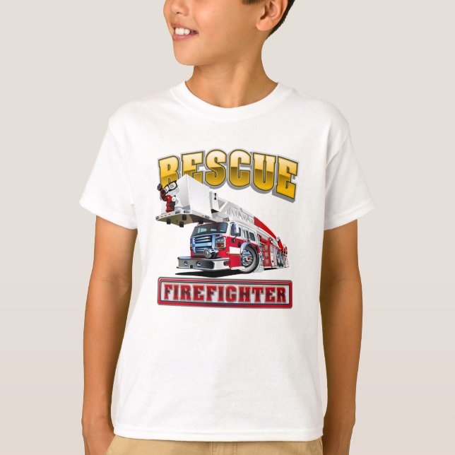 Brandbil för tecknad t shirt (Framsida)