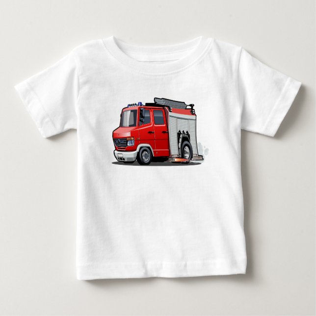 Brandbil för tecknad t shirt (Framsida)