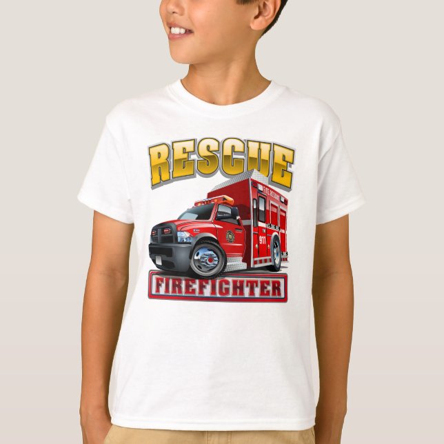 Brandbil för tecknad t shirt (Framsida)