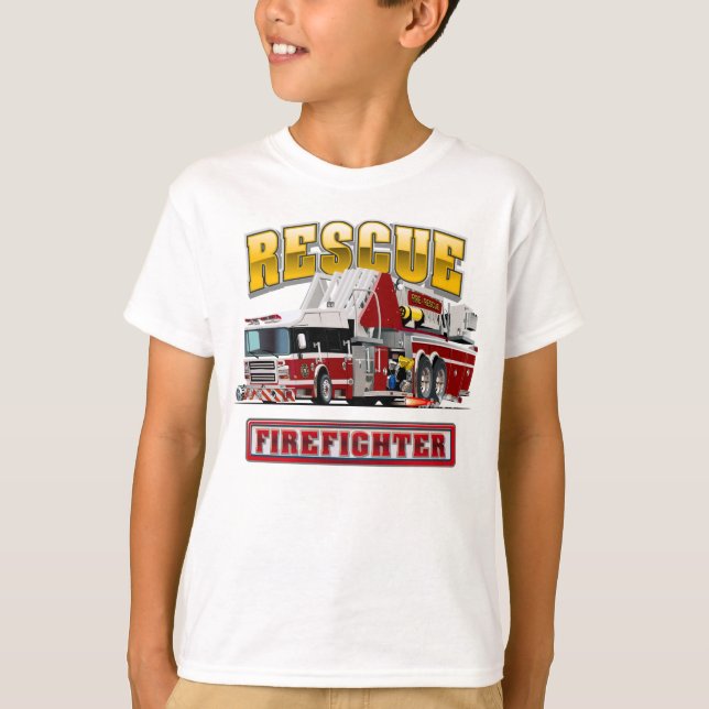 Brandbil för tecknad t shirt (Framsida)