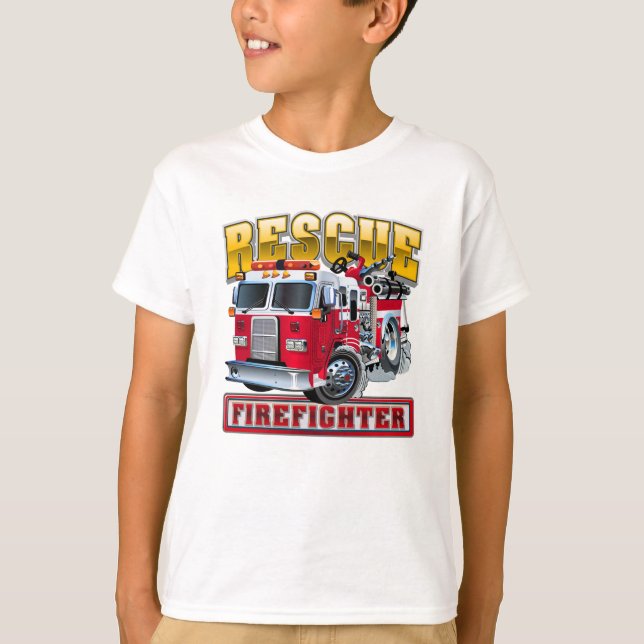 Brandbil för tecknad t shirt (Framsida)