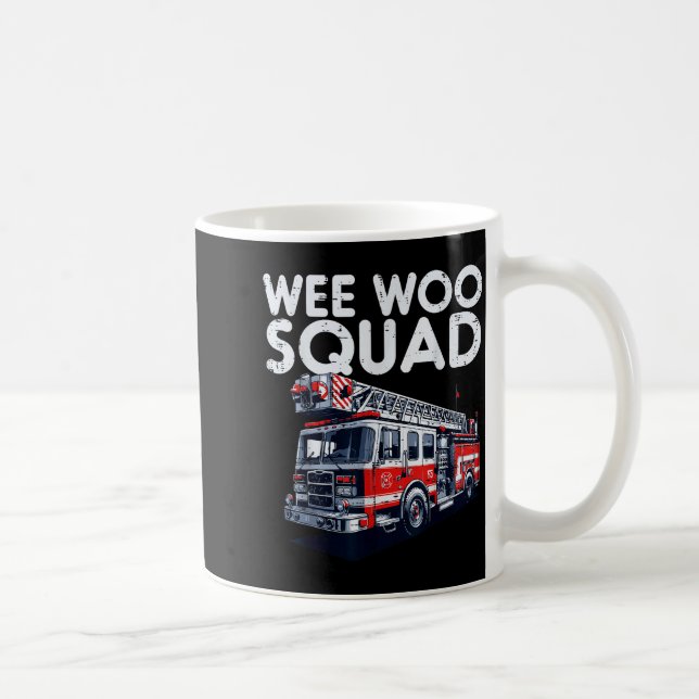 Brandbil Lastbil Wee Woo Squad Brandman Män Pojkar Kaffemugg (Höger)
