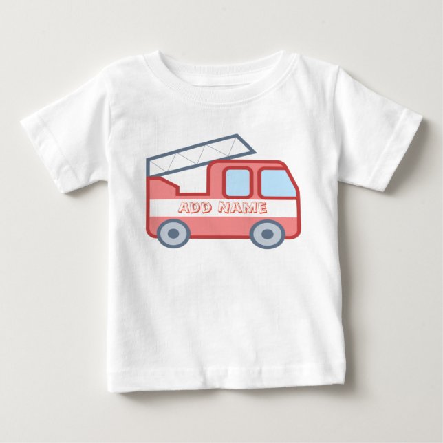 Brandbil Personalisera Med Namn T Shirt (Framsida)
