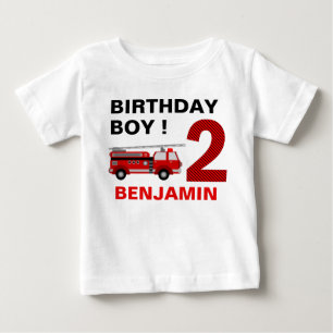 Brandbilstema 2-års födelsedagsfest t shirt