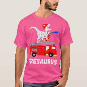 Brandbrandbekämpare Saurus Firetruman Fireman Dino T Shirt