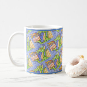BRANDBRANDBRÖDDRAGON-LJUSANDE BIRTHDAY-KANDLAR KAFFEMUGG